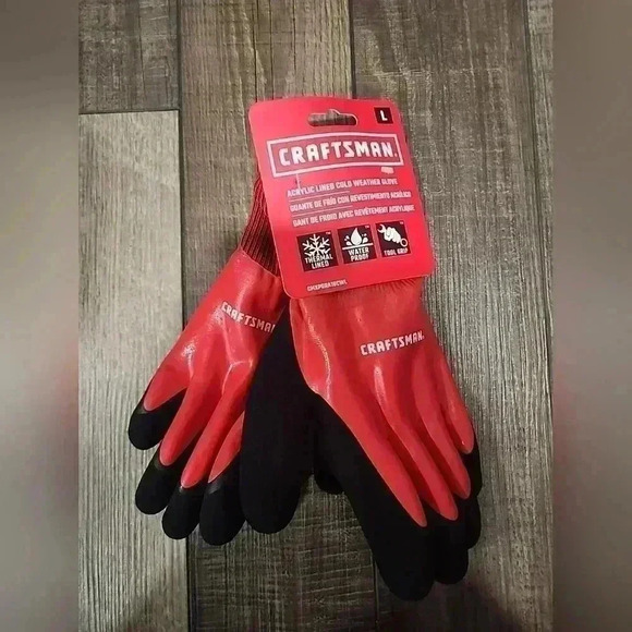 Craftsman Acrylic Lined Cold Weather Work Gloves Mens L Tool Grip Thermal Lined - Picture 1 of 3